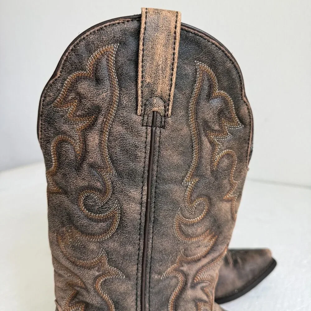 Laredo 51079 Women's Access Cowboy Boot Western Leather Cowgirl Brown Size 8.5M